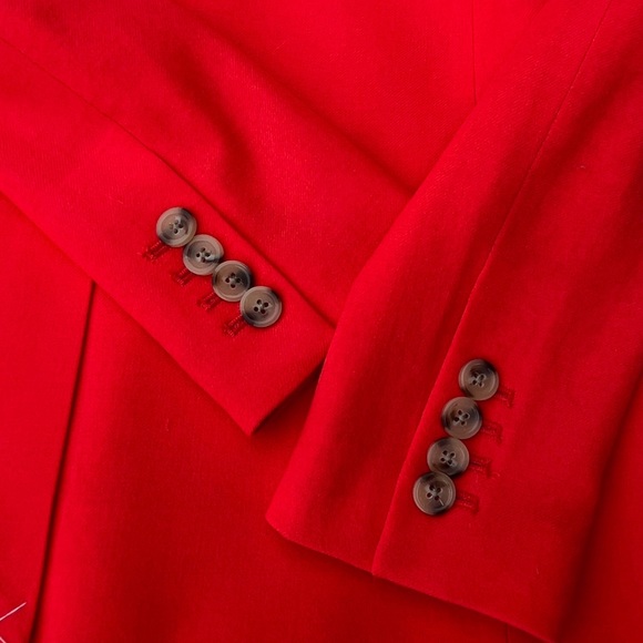 J.Crew Regent Blazer Jacket Bright Red Orange Wool Blend Size 2 B0323 New - Picture 14 of 16